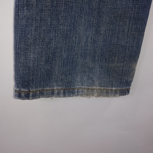 Levis 505 33 Mens Dark Stone Wash Destroyed Jeans - Picture 9 of 9